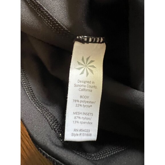 Athleta Black Activewear Leggings with White Pattern Accent Panels Size Medium - Picture 5 of 10